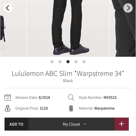 Lululemon Mens Black Warpstreme Pants size 34 - Picture 2 of 5